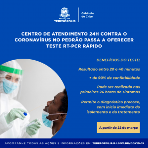 Teste rápido, do tipo RT-PCR, para diagnóstico de Covid-19 em Teresópolis
