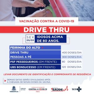 Teresópolis retornará vacinação de idosos  acima de 80 anos nesta sexta-feira (5)