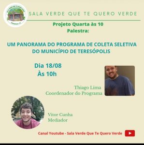 Projeto ‘Quarta às 10’ abordará o programa de coleta seletiva de Teresópolis