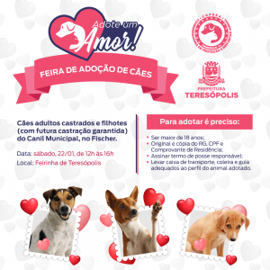 ‘Adote um Amor’ COPBEA realiza feira de adoção de cães sábado 20