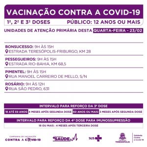 Vacinação Covid-19 - dia 23 de fevereiro
