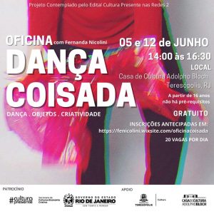 Oficinas gratuitas do projeto ‘Dança Coisada’na Casa de Cultura