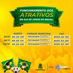 Expediente em Teresópolis em Dias de jogo do Brasil na Copa do Mundo