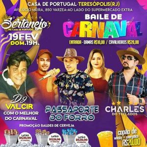 Dia 19-02 Baile de Carnaval em Teresópolis 