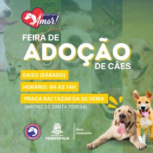 Dia 04-03 Feira de adoção cães em Teresópolis