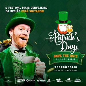 De 16 à 19-03 Festival cervejeiro St Patrick's Days em Teresópolis