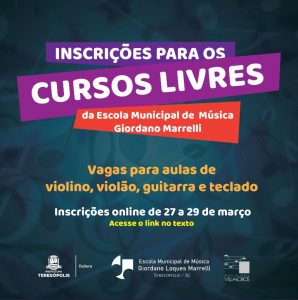 Escola Municipal de Música de Teresópolis abre inscrição on-line para novos cursos