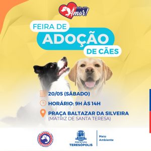 Feira de adoção de cães em Teresópolis dia 20-05