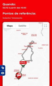 Dia 02-12 Mapa da Caravana iluminada Coca-Cola 2023 em Teresópolis