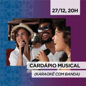 Dia 27-12 Cardápio Musical no Sesc Bistrô Teresópolis