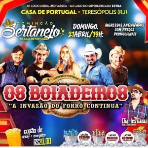 Dia 21-04 Domingão Sertanejo na Casa de Portugal de Teresópolis