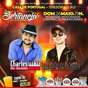 Dia 26-05 Domingão Sertanejo na Casa de Portugal de Teresópolis