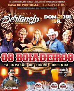 Dia 21-07 Domingão Sertanejo na Casa de Portugal de Teresópolis