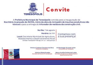 Teresópolis inaugura escritório avançado do INCRA dia 8