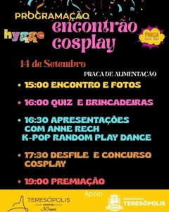 Dia 14-09 Encontrão Cosplay no Shopping Teresópolis
