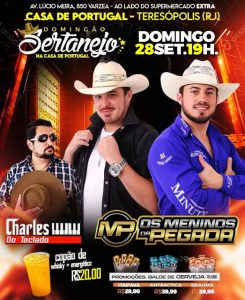 Dia 28-09 Domingão Sertanejo na Casa de Portugal de Teresópolis