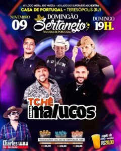 Dia 09-11 Domingão Sertanejo na Casa de Portugal de Teresópolis