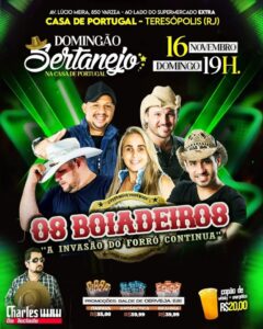 Dia 16-11 Domingão Sertanejo na Casa de Portugal de Teresópolis