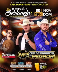 Dia 30-11 Domingão Sertanejo na Casa de Portugal de Teresópolis