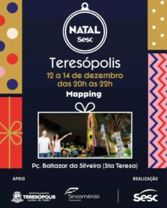 Vídeo Mapping de Natal Sesc 2025 em Teresópolis Vídeo Mapping de Natal Sesc 2025 em Teresópolis