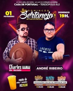 Dia 01-02 Domingão Sertanejo na Casa de Portugal de Teresópolis