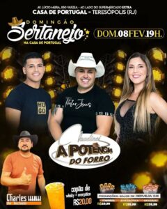 Dia 08-02 Domingão Sertanejo na Casa de Portugal de Teresópolis