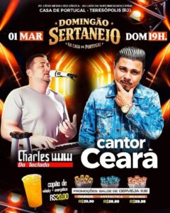 Dia 01-03 Domingão Sertanejo na Casa de Portugal de Teresópolis