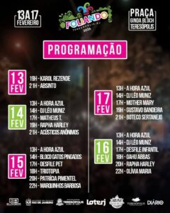 Programação do Foliando 2026 em Teresópolis