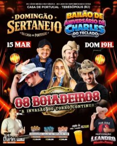 Dia 15-03 Domingão Sertanejo na Casa de Portugal de Teresópolis