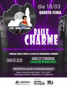 Dia 18-03 Baile Charme no Anfiteatro da Casa de Cultura Teresópolis
