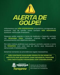 Tereprev alerta para golpe via Whatsapp