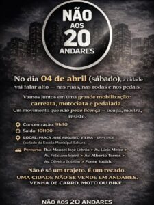 Dia 04-04 Não aos 20 andares nas ruas de Teresópolis