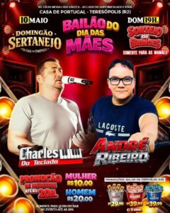 Dia 10-05 Domingão Sertanejo na Casa de Portugal de Teresópolis