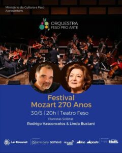 Dia 30-05 concerto sinfônico “Mozart 270 anos” em Teresópolis