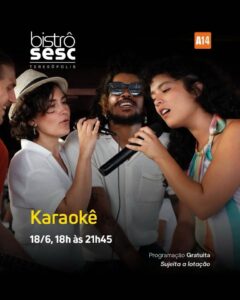 Dia 18-06 karaokê no Sesc Bistrô Teresópolis