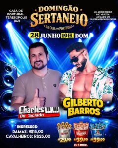 Dia 28-06 Domingão Sertanejo na Casa de Portugal de Teresópolis