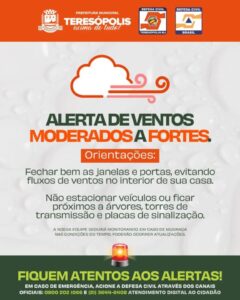 Dia 06-08 Atenção Alerta para ventos moderados a fortes em Teresópolis RJ Dia 06-08 Atenção Alerta para ventos moderados a fortes em Teresópolis RJ