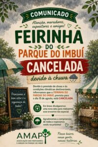 CANCELADA - Dia 15-08 Feirinha do Parque do Imbuí em Teresópolis
