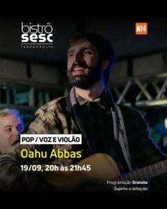 Dia 19-09 Oahu Abbas no Sesc Bistrô Teresópolis