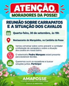 Dia 30-09 Reunião sobre carrapato e Cavalos Soltas na Posse